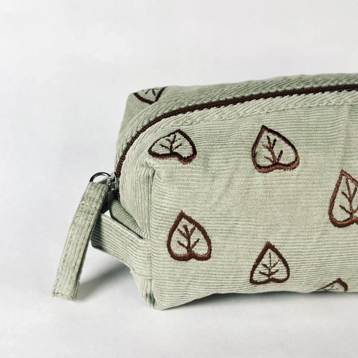 Saanjh Leaf Corduroy Pouch Bag